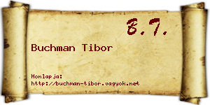 Buchman Tibor névjegykártya